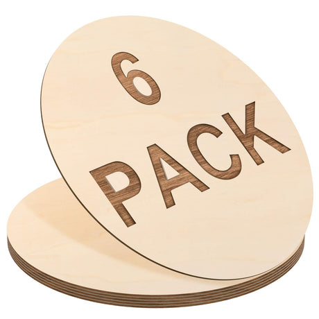 6 Pieces Round Wood Circles Unfinished Wood Slices Cutout for Craft Door Hanger, Pyrography, and Painting (20 Inch) Jetec