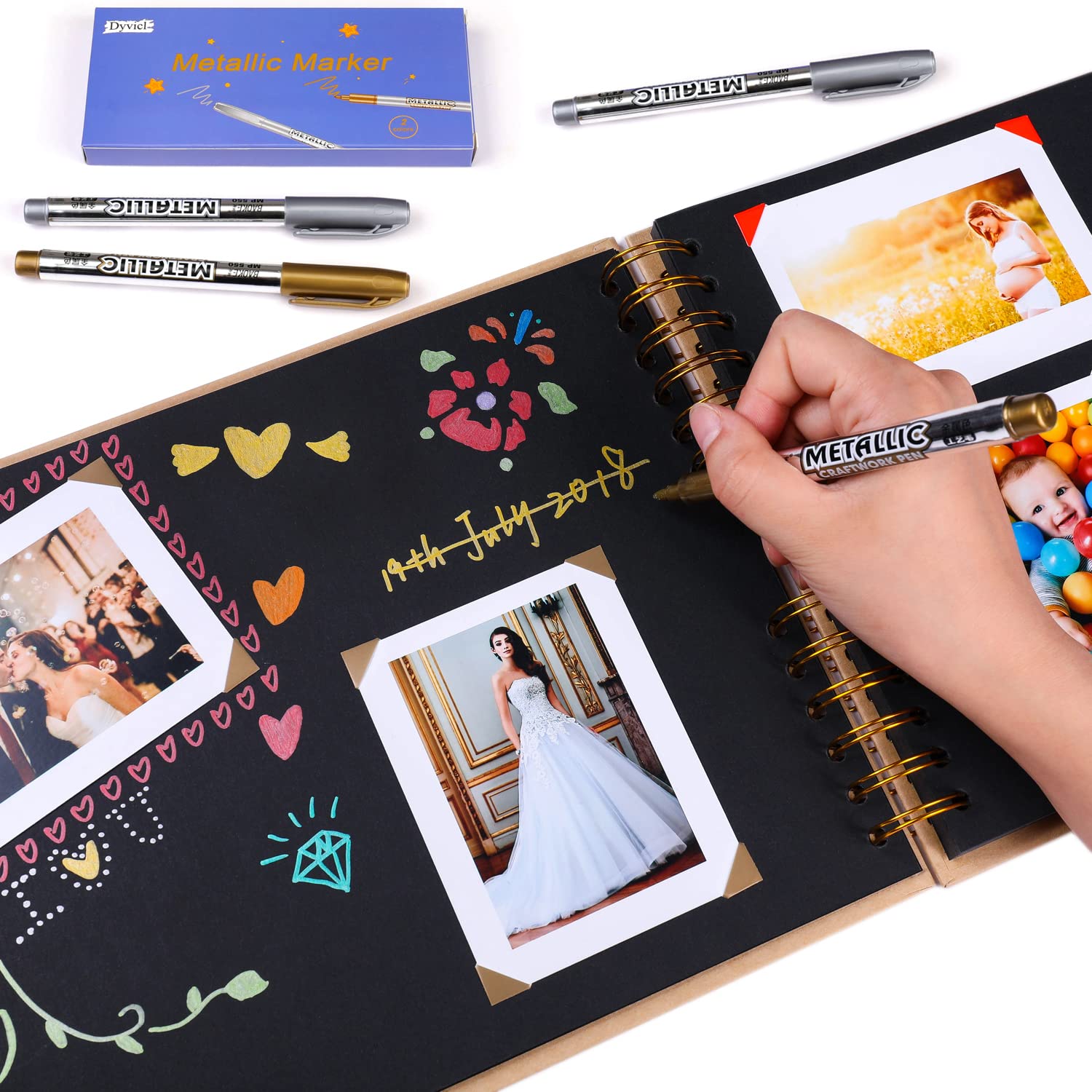 Dyvicl Silver Gold Pens and Hand Lettering Pens Dyvicl