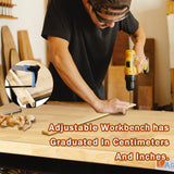 LARBANKE Adjustable 48" Workbench,Multiple Height Adjustments Workstation,Workbench with Scale,Power Plate and Wheels,for Home,Garage,Office,Holds up LARBANKE