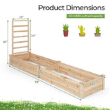 S AFSTAR Raised Garden Bed with Planter Box & Trellis, 93" L x 25" W x 40" H Outdoor Wooden Planter Box Kit for Flower Herb Vegetable Fruit Climbing S AFSTAR