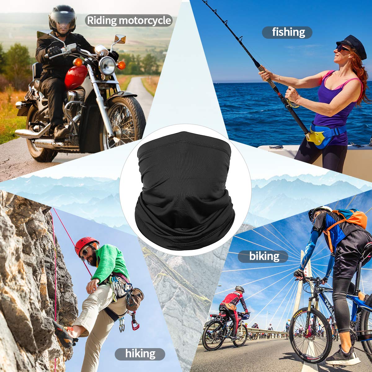 Achiou Neck Gaiter Face Mask Scarf Dust Sun Protection Cool Lightweight Windproof, Breathable Fishing Hiking Running Cycling - WoodArtSupply