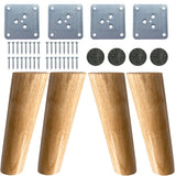 KITEVICH 4PACK Solid Wood Furniture Legs 6 Inch Sofa Legs, Replacement Legs Mid Century Modern Legs for Couch End Table TV Stand Bed Dresser Cabinet, KITEVICH