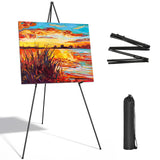 SunyesYoon Display Black Easel Stand for Wedding Sign - Artist Instant Tripod Collapsible Portable Floor Easel for Posters- 63" Adjustable Easy SunyesYoon