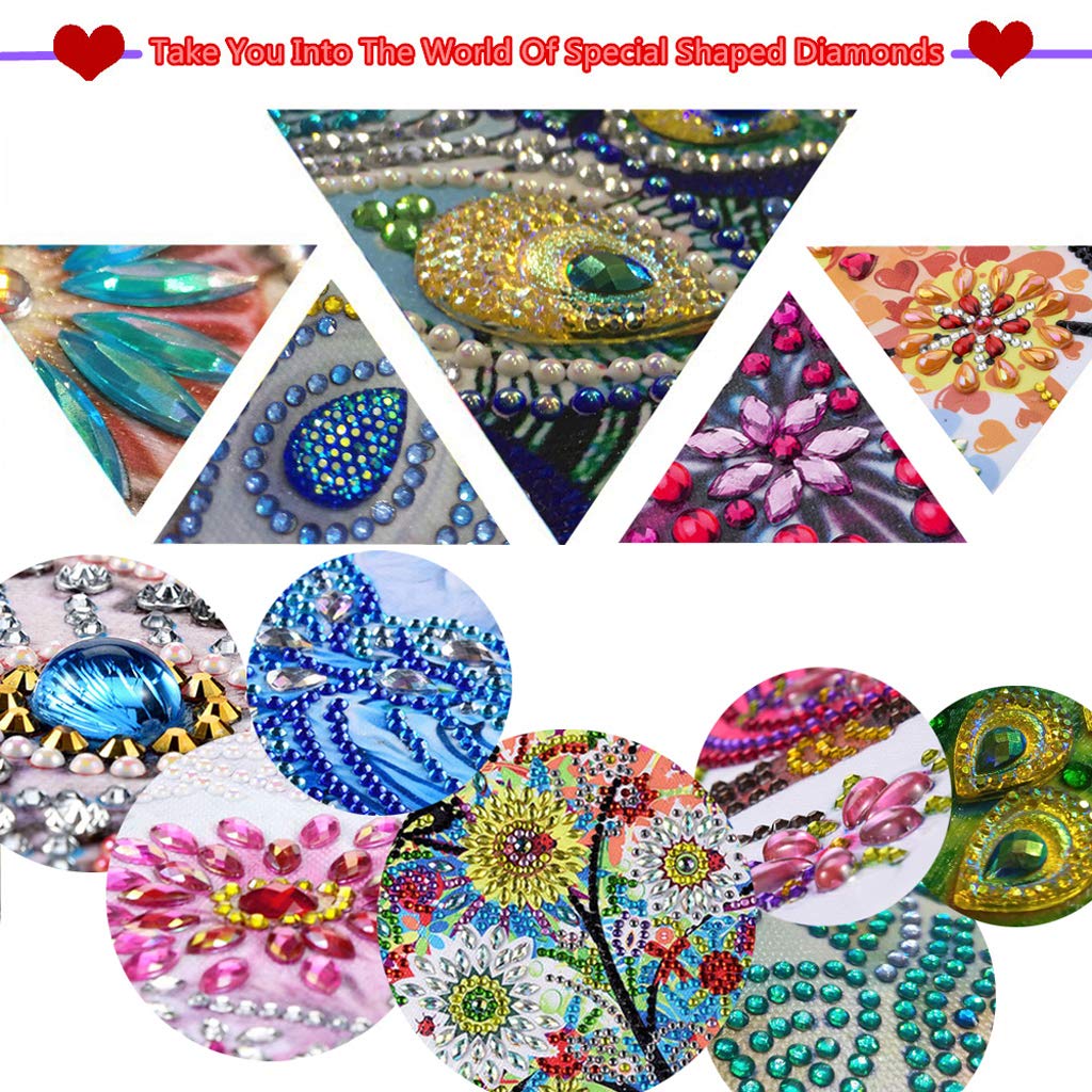 5D Diamond Painting Notebook Blank Page Gold & Blue Mandala DIY Diamond Painting Kits Leather Hardcover Arts and Crafts for Adults Adult Craft Kit - WoodArtSupply