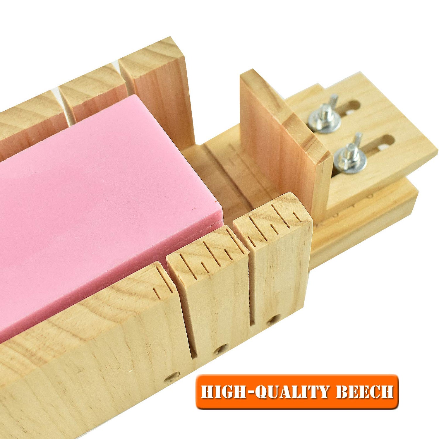 Artcome Loaf Soap Making Cutting Mold Kit Multi-Function Adjustable Wood Soap Mold Set - Rectangular Silicone Mold Set with Stainless Steel Wavy & Artcome