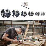 SICWOOD 6pcs Roundover Router Bit Set - Round Over Router Bits 1/4 Shank with 6 Bearings 3/8", Carbide Corner Rounding Edge-Forming Bit, for Round SICWOOD