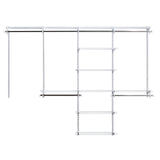 Rubbermaid Configurations Deluxe Closet Kit, White, 4-8 Ft., Wire Shelving Kit with Expandable Shelving and Telescoping Rods, Custom Closet Rubbermaid