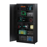 Letaya Metal Garage Storage Cabinets with Lock Door and Adjustable Shelves, Steel Tool Cabinets for Home,Office,Warehouse Organisieren (Black) Letaya