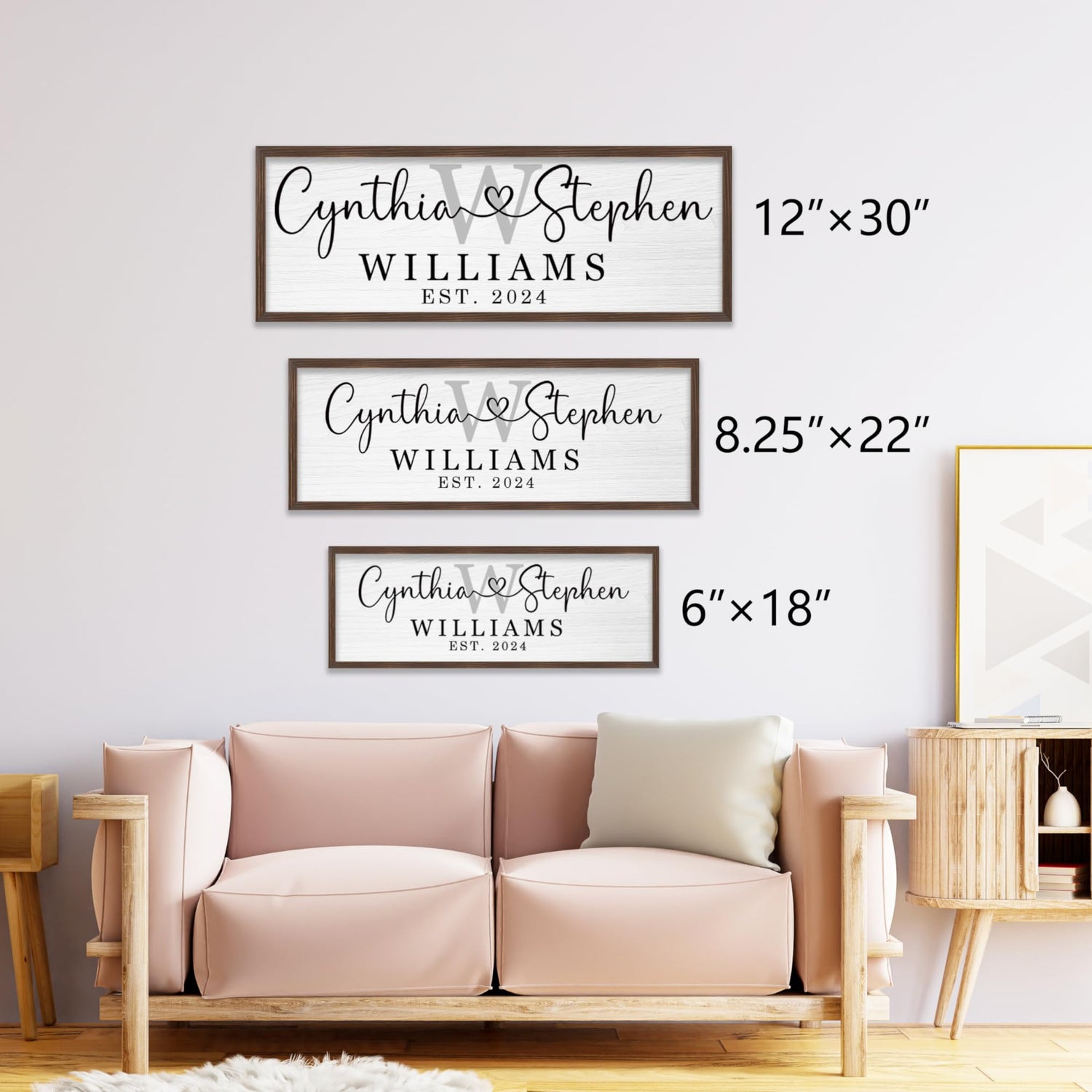 Personalized Framed Wooden Couple Name Sign Wedding Gifts for Couple Personalized Wooden Name Sign Personalized Wooden Couples Name Sign Farmhouse YCHARTSIGN