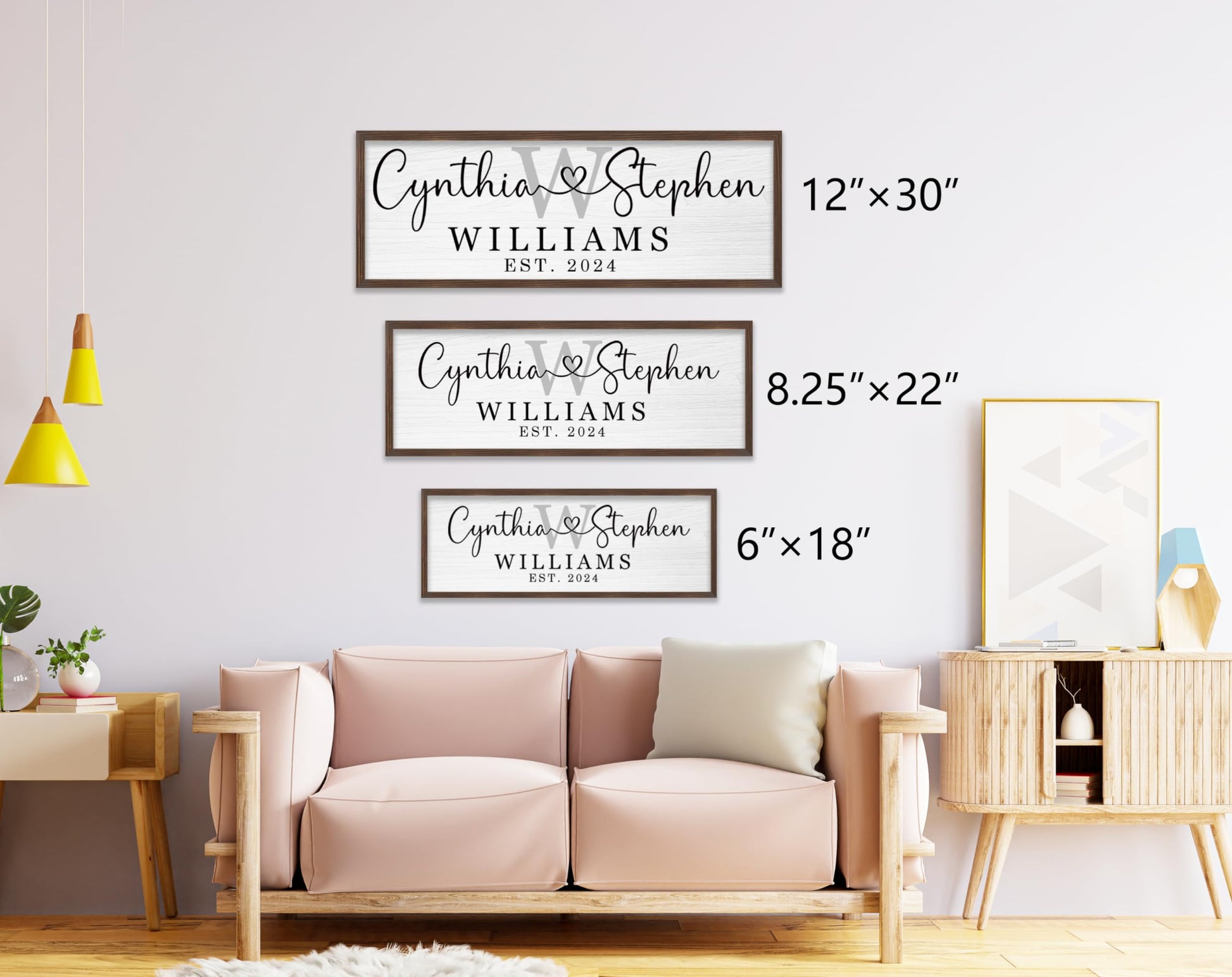 Personalized Framed Wooden Couple Name Sign Wedding Gifts for Couple Personalized Wooden Name Sign Personalized Wooden Couples Name Sign Farmhouse - WoodArtSupply