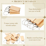 50 Pieces Wooden Keychain Blanks Laser Engraving Blanks Wood Blanks Key Chain Bulk Unfinished Wooden Key Ring Key Tag for DIY Gift Crafts (Rectangle) Yinkin