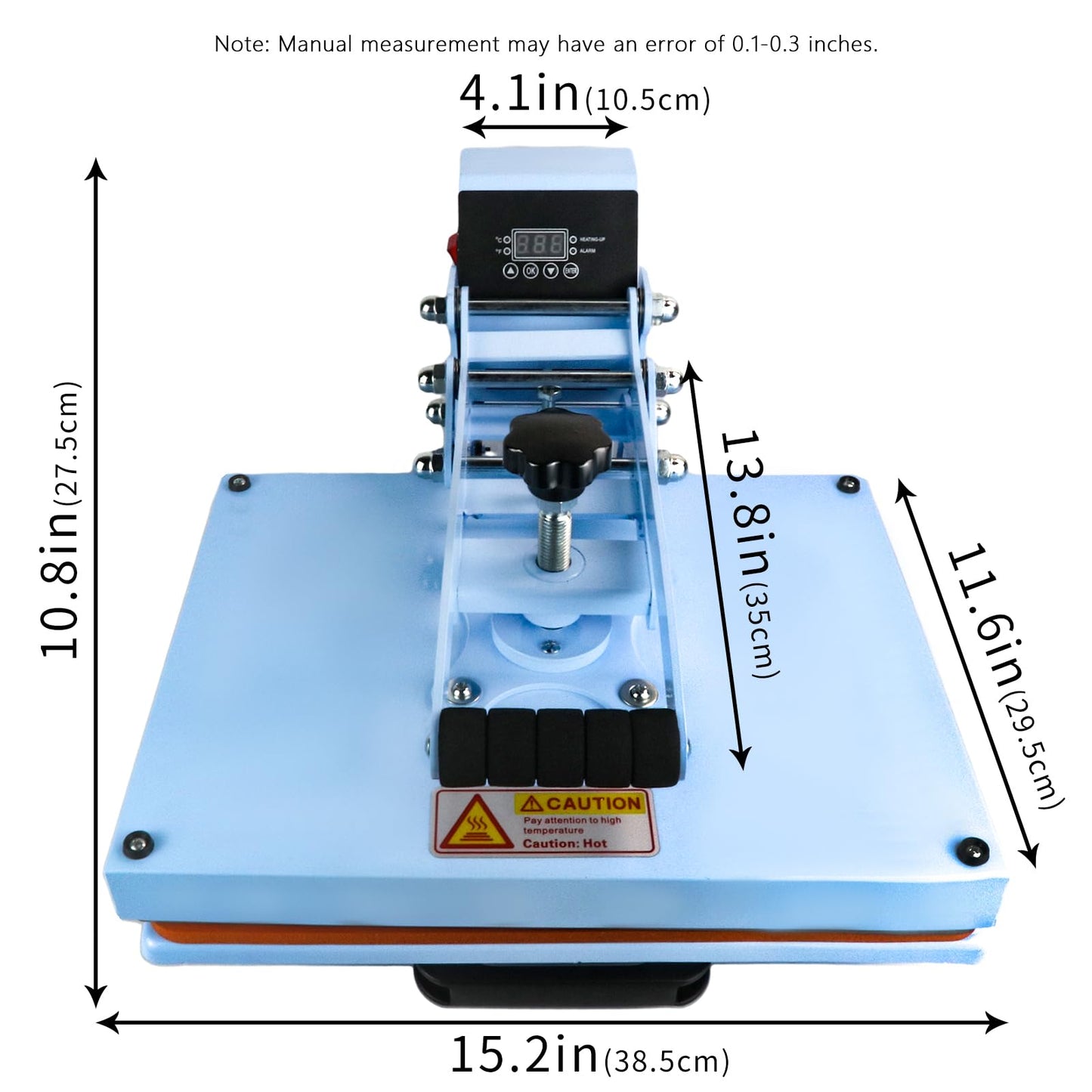 MAIKESUB 15.2x11.6 Inch High Pressure Heat Press Machine Sea Blue for T Shirts Digital Industrial Sublimation Printer for Heat Transfer Vinyl - WoodArtSupply