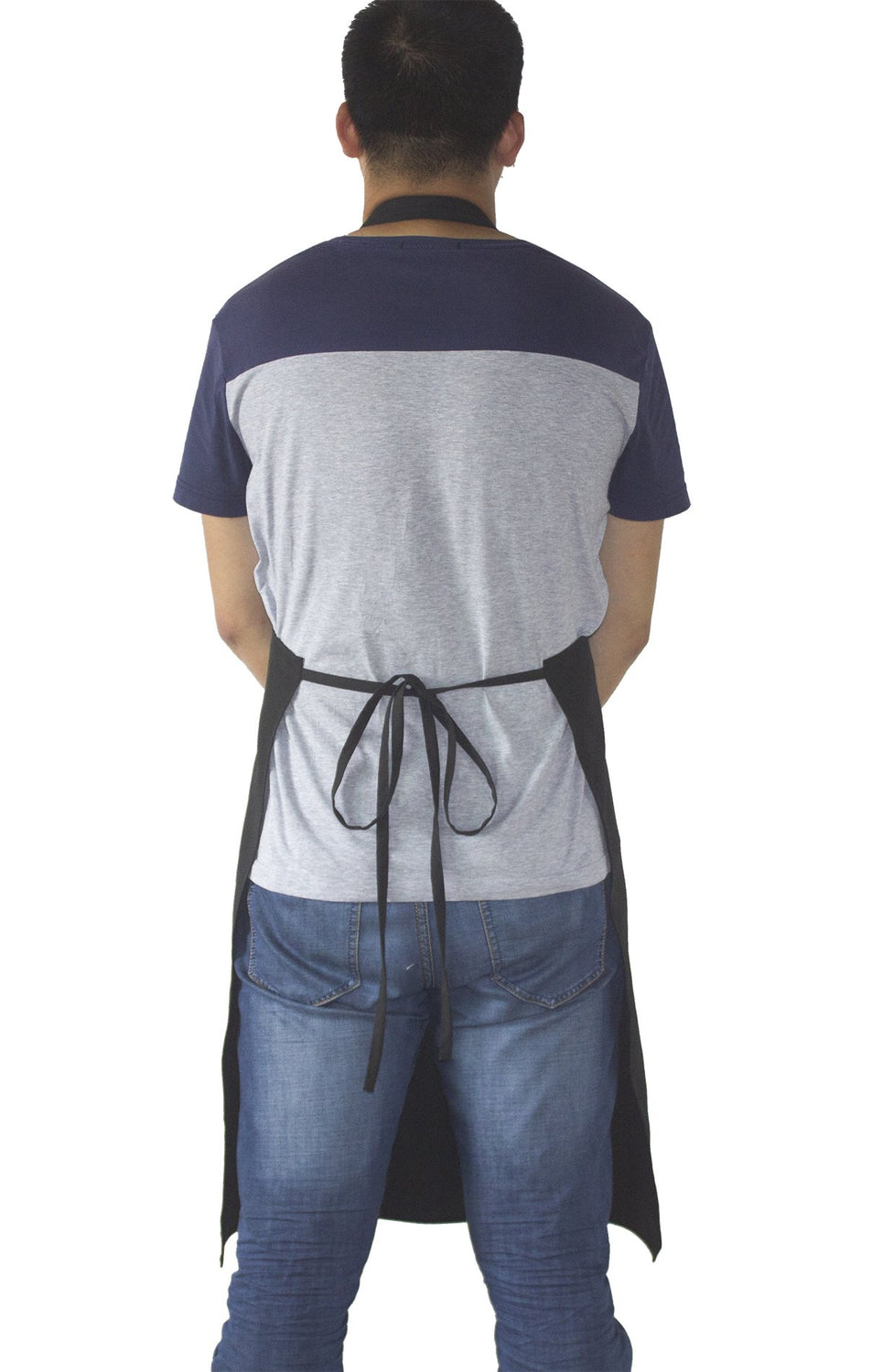 SEW UR LIFE Black Professional Resist Water Adjustable Extra Long Bib Apron 3 Pockets Home Kitchen Garden Restaurant Cafe Bar Pub Bakery for Cooking SEW UR LIFE