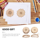 EXCEART 20Pcs Sunflower Wooden Cutouts, Unfinished Sunflower Wooden Embellishments Sunflower Wood Slices Wooden Paint Crafts for Kids Painting EXCEART