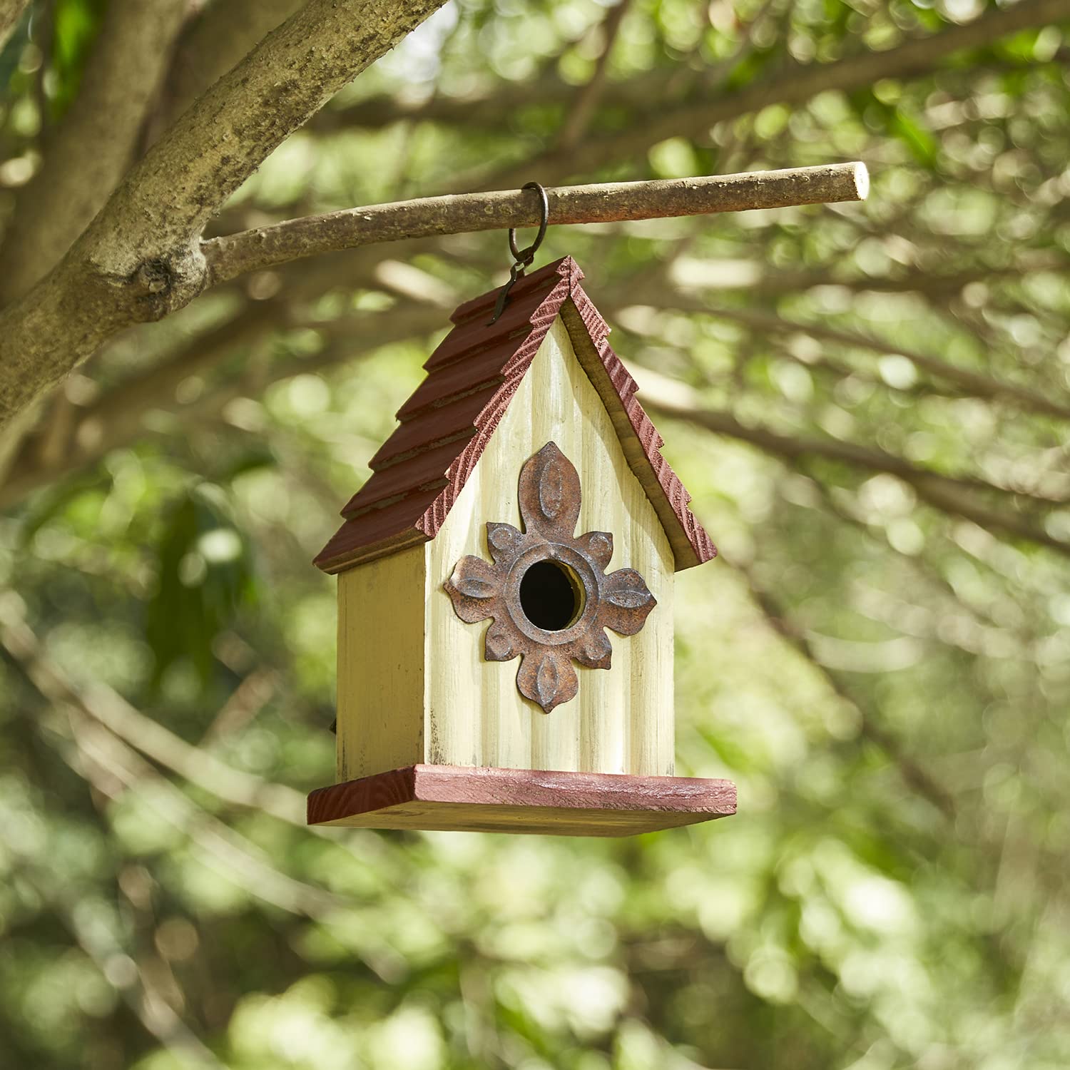 Glitzhome Wooden Bird House Indoor Outdoor Decor Hanging Garden Birdhouse 9" H glitzhome