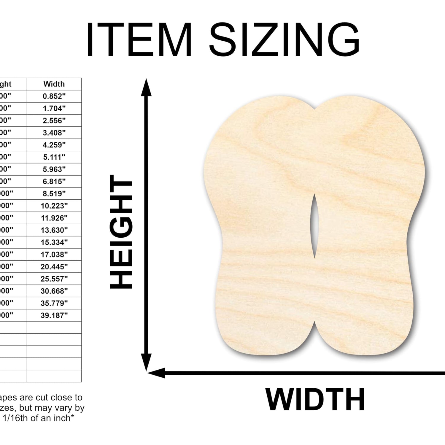 Unfinished Wood Flip Flop Sandals | Summer | Beach | Craft Cutout | up to 36" DIY 6" / 1/4" 24 Hour Crafts