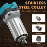 TWOWIN Router Tool, 6.5 Amp 1.25 HP Hand held Wood Router Tool, Compact Palm Trim Router for Woodworking, 6 Variable Speeds Fixed Base Laminate TwoWin