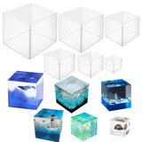AOEDEO 6 pcs Cube Resin Molds, 3.5", 2.5", 2", 1.5", 1", 0.5" Clear Silicone Cube Molds, Square Candle Silicone Mold, Cube Casting Molds, Transparent AOEDEO