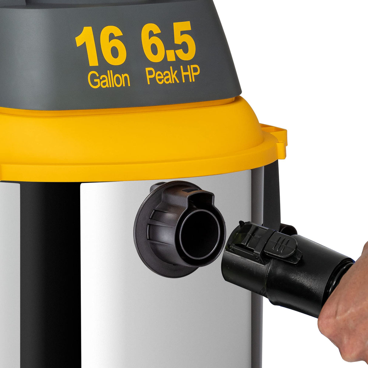 Koblenz Contractor Wet/Dry Vac, 16 Gal Stainless Steel 6.5HP 2-Stage Quiet Motor, Stainless (WD-16 C416SSH) Koblenz