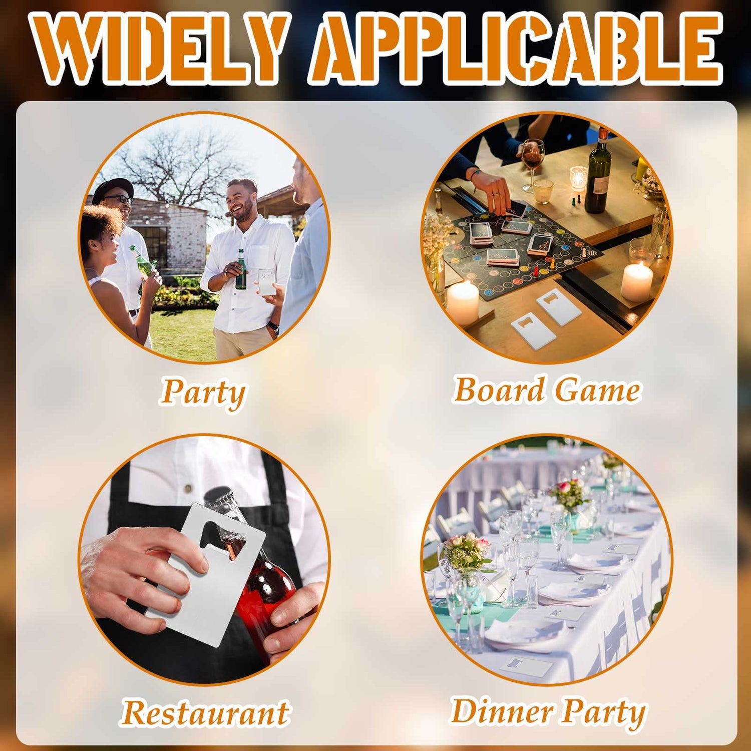 Nuogo 100 Pieces Stainless Steel Card Bottle Openers Bulk Metal Card Beer Bottle Openers Groomsmen Wallet Bottle Opener for Wedding Party Bridesmaid Nuogo