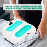 MECOLOUR Heat Press Machine for T Shirts, Portable Heat Press 9"X9" With Heat Press Mat, PTFE Teflon and 8 Pcs Tshirt Ruler Guide, Tshirt Press MECOLOUR