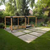 YEOOE Pergola Brackets 4x4 (Actual: 3.5x3.5 in), 2 Pack Woodworks Pergola Kit 4-Way Right Angle Corner Brackets, Powder Coated Pergola Hardware for YEOOE