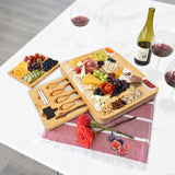 Large Charcuterie Cheese Board and Knife Set, 3 Drawers Kitchen Charcuterie Platter & Large Serving Tray - House Warming, Anniversary Wedding Gifts YZS Housm