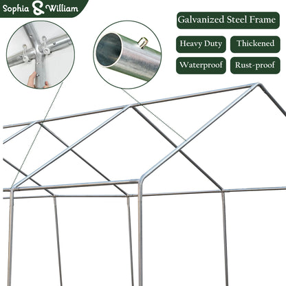 Sophia & William XXXLarge 20'x 40' Gazebo Party Tent White, Outdoor Wedding Event Camping Canopy Shade with 12 Removable Side Walls and Carry PE Bag, - WoodArtSupply