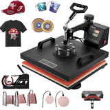 VEVOR 15x15 Heat Press Machine 8 in 1 Combo Tshirt Press Machine with Tumbler Press, 360° Swing Away Digital Multifunction Heat Transfer Sublimation VEVOR