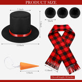 Haysandy 7 Pcs Adult Kid Snowman Christmas Costume Kit, Snowman Hat Carrot Nose Scarf White 5 Layers Tutu Skirt 3 Balls(Plaid, Adult Size) Haysandy