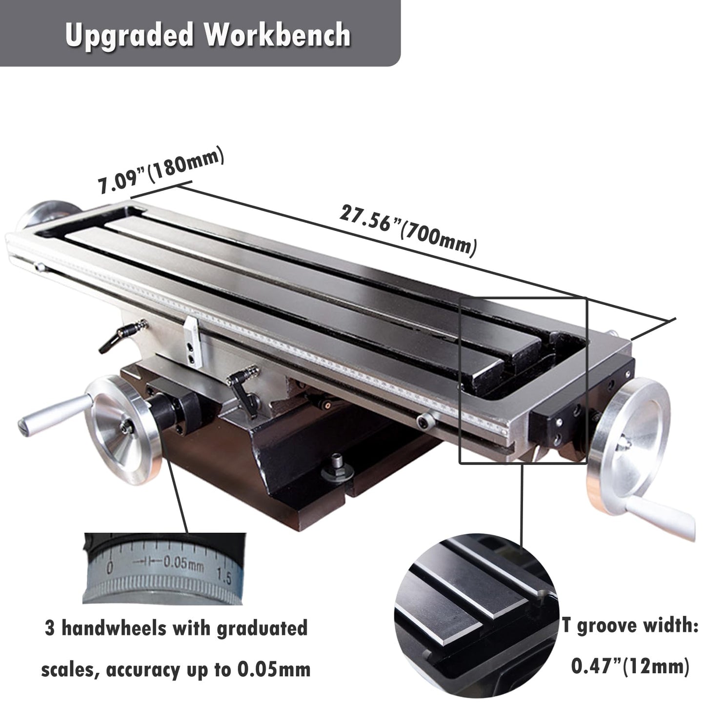 INTBUYING Milling Drilling Machine R8 Mini Benchtop Mill/Drill Machine 7"X27" Micro Milling Machine 1100W 20-2250rpm Variable Speed with Accessory R8 - WoodArtSupply