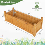 Giantex Raised Garden Bed, Wooden Planter w/Drainage Holes, Rectangular Plant Box for Vegetables Flowers Herbs Fruit Growing, Raised Container for Giantex