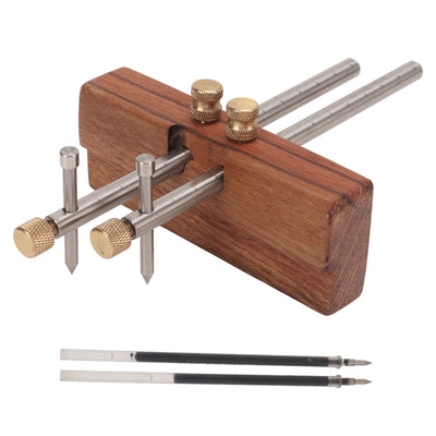 Dioche Adjustable Mortise Gauge, Woodworking Marking Gauge, Dual Rod Draw Line Stainless Steel Mortise Gauge for Metal Wood Ceramic Tile, Approx