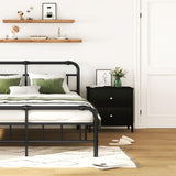 BOLUO Black Nightstands Set of 2, 2 Drawer Dresser for Bedroom Night Stand Small Nightstands End Table with Fabric Drawers Modern BOLUO