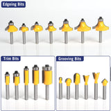 MNA Router Bits 35 Pcs Set, 35 Pieces 1/4 Inch Shank Router Bit Kit. American Router Bit Set Complete Set. MNA