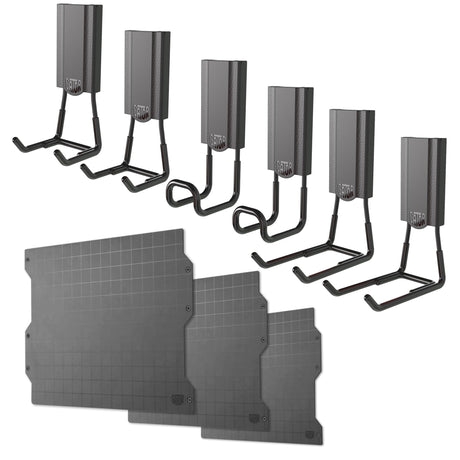 Gator Magnetics Wall Panel Storage & Organization System Kit- Includes 3 Wall Panels and 6 Magnetic Hooks, Tool Rack, Heavy Duty Racks, Garage Gator Magnetics