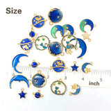 JIALEEY Assorted Gold Plated Enamel Cat Moon Star Celestial Charm Pendant DIY for Earrings Necklace Bracelet Jewelry Making and Crafting JIALEEY