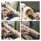 DEEFIINE Carbide Tip Wood Lathe Turning Tool set With Bowl sander, Lathe Roughing and Finishing Hollowing Tool Interchangeable Aluminum Alloy Handle DEEFIINE