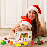 Wooden Play Food Sets for Toddlers Montessori Toys for 2 Year Old Kitchen Accessories Cutting Kids Pretend Play Fake Fruit Vegetable Learning Toddler Fajiabao