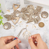 Beadthoven Wooden Earring Making Kit for Adults 12 Styles Hollow Filigree Wood Pendants Geometric Dangle Earrings Unfinished Wooden Charms with BB Beadthoven