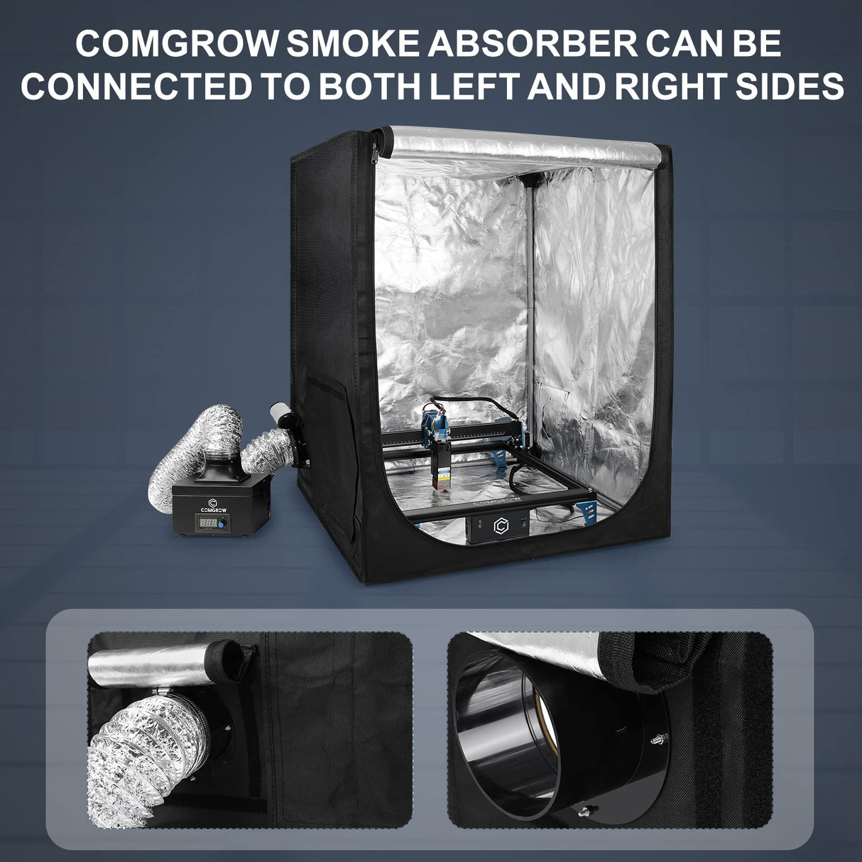 Comgrow 8MP Lightburn Camera Module with Laser Enclosure 750 * 700 * 900 mm for Laser Engraver,Easy to Locate Materials,Batch Engraving,Trace Simple Comgrow