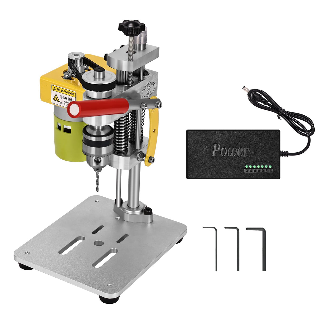 Mini Bench Drill Press, LAKIX Small Benchtop Drill Press High Precison, Low Noise, Compact Size Desktop Drilling Machine, 7-Speed B10 Chuck for LAKIX