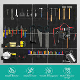 Peg Board, 4 Pack Metal Pegboard Panels Black Pegboards Wall Organizer with Bent Frame Large Heavy Duty Peg Board for Walls Home, Garage Tool Hogurity