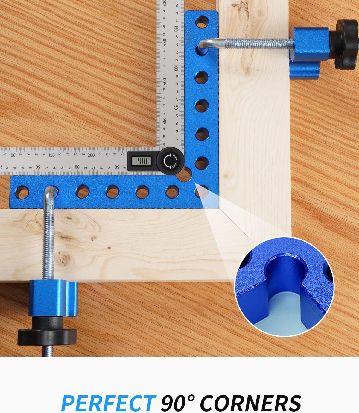 YAOSAN upgrade 90 Degree Positioning Squares Right Angle Clamping squares Clamps Aluminum Alloy Woodworking Carpenter Corner Clamping Square 5.5" YAOSAN