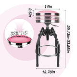 WORKPRO Heavy Duty Adjustable Hydraulic Shop Stool,Garage Bar Stool, 29in to 33. 86in, 330-Pound Capacity, Pink WORKPRO