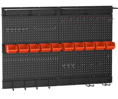 Ultrawall Black Pegboard Wall Organizer, 48X 36 inch for Garage Storage with Hooks, Storage Bins, Tool Panel Organizer