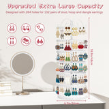 MODOWEY 6 Tier Rotating Earring Holder Organizer, Adjustable Metal Earring Display Stand Storage Rack, 264 Holes Earring Tree Organizer for Women MODOWEY