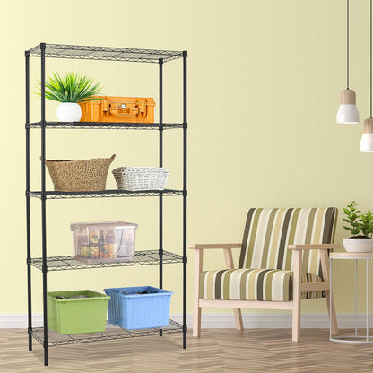 HCY 5-Tier Storage Shelf Heavy Duty Shelving Unit NSF Height Adjustable Metal Storage Rack for Laundry Bathroom Kitchen Garage Pantry Organization -