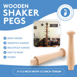 Shaker Pegs 3-1/2 Inch with 1/2 Inch Tenon, Bag of 25 Unfinished Birch Wood Shaker Peg Hooks, Smooth, Strong and Ready to Paint, DIY (3-1/2 Inches x Woodpeckers