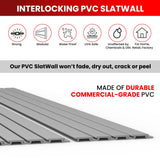 Slatwall Panel Garage Wall Organizer: Heavy Duty Wall Mounted PVC Wall Rack, Interlocking Slat Wall Paneling for Garage Wall Storage, Slatwall Board, DLDIRECT